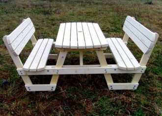 Picnic table with backrest – 6 seats